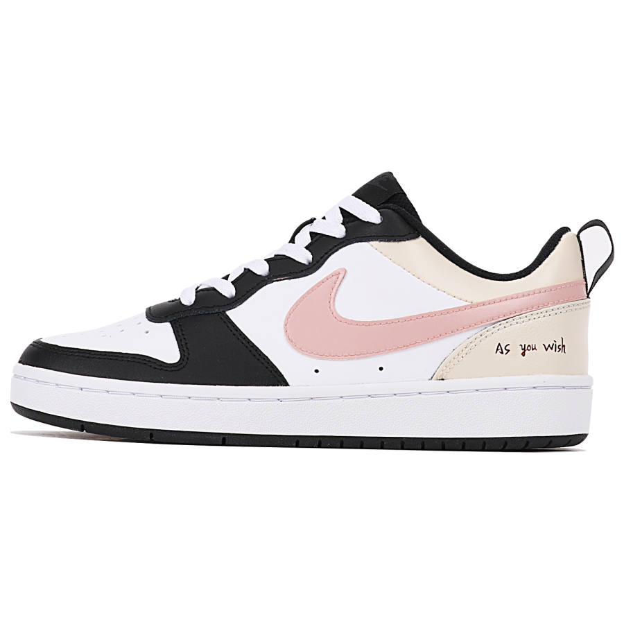 Nike Nike Court Borough 2 Slip Resistant Abrasion Resistant Low top Kids' Skateboarding Shoes Beige Pink Teenagers