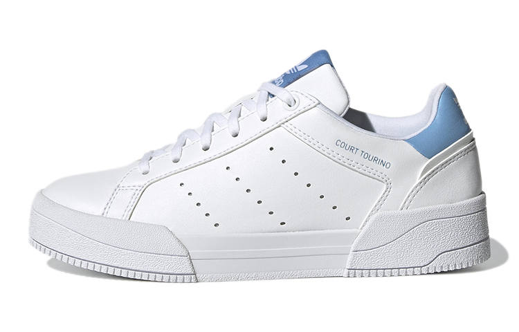 Adidas Originals Court Tourino J Low top Skateboard Shoes White Blue Teenagers