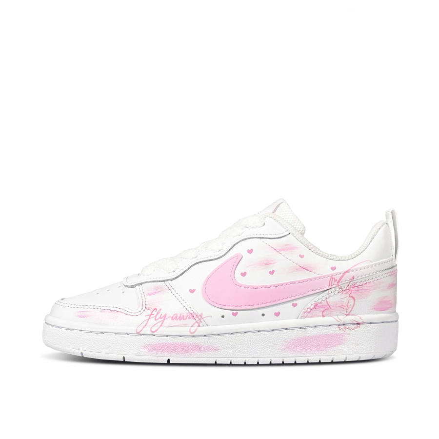 Nike Nike Court Borough Cloud Wing Flying Dove Low top Kids' Skateboarding Shoes Pink White Teenagers