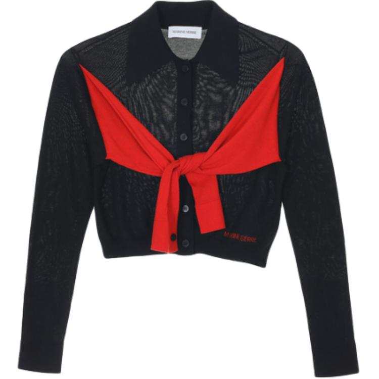 Marine Serre tie-detail cardigan