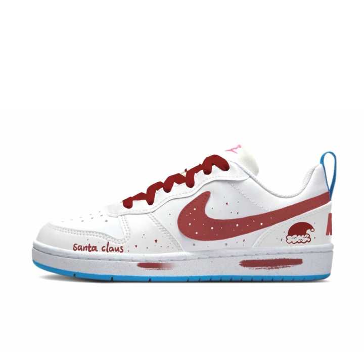 Nike Nike Court Borough Red Velvet Star Trail Synthetic Leather Slip Resistant Abrasion Resistant Low top