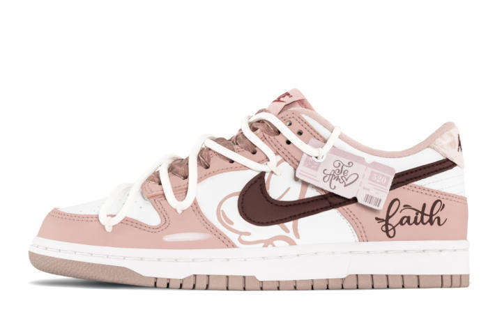 Nike Nike Dunk Low top Kids' Skateboarding Shoes Pink White Teenagers