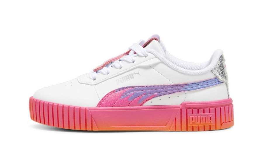 PUMA Carina 2.0 2.0 Trolls PS Low top Kids' Skateboarding Shoes White Pink Children Aged 3 7 Years Old