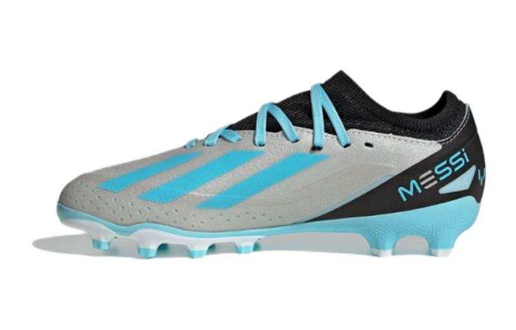 Adidas Adidas X Crazyfast.3 Messi Fabric Slip Resistant Slip Resistant Low top Kids' Soccer Shoes Gray Blue Kids'