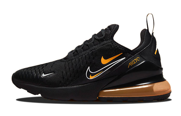 Nike Nike Air Max 270 'Multi Swoosh' Cushioning Abrasion Resistant Low top Casual Shoes Black Unisex