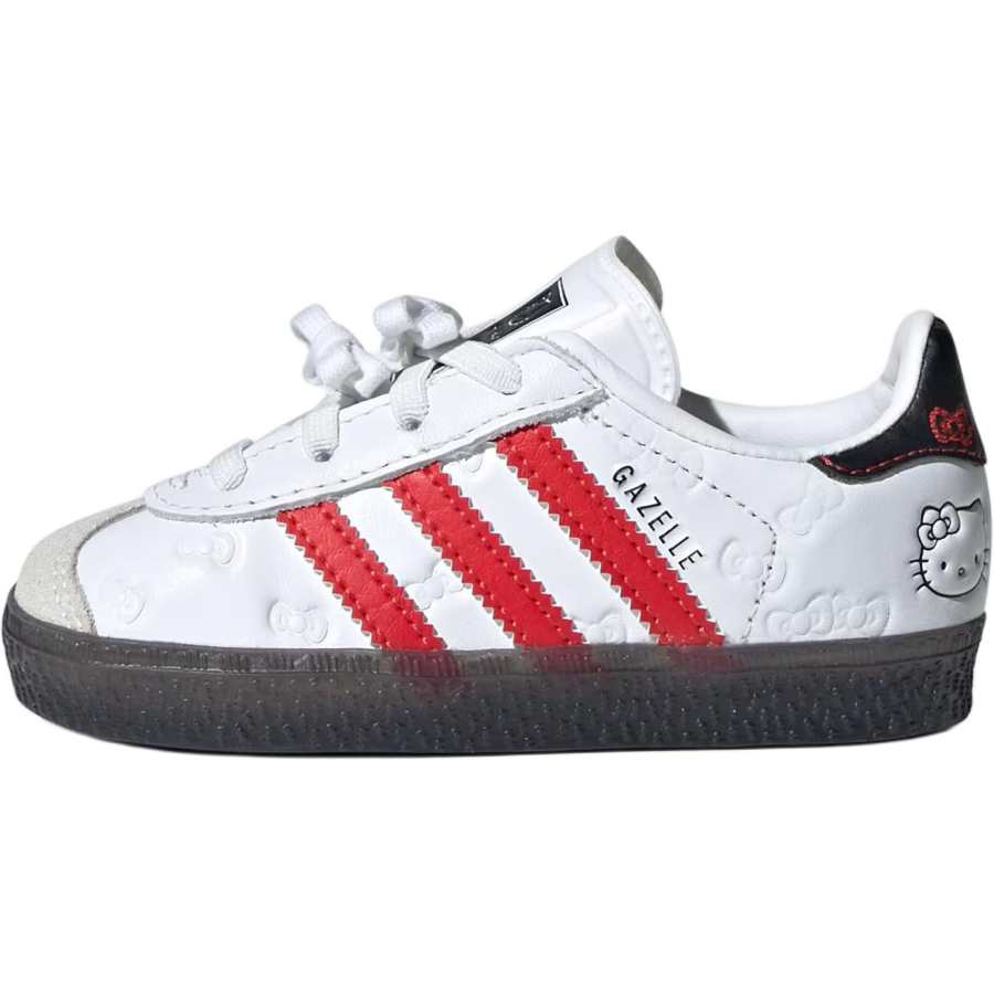 Adidas Originals Hello Kitty x Adidas Originals GAZELLE Abrasion Resistant Low top Toddler Shoes White Red Infant And Toddler