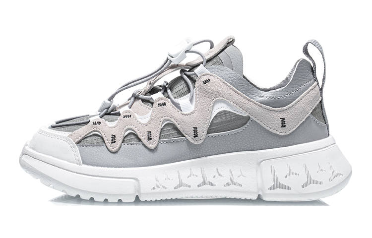 Li-Ning YOUNG Li Ning YOUNG Summer Low top Basketball Shoes Gray White Teenagers