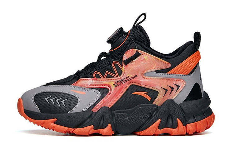 Antakids Slip Resistant Cushioning Abrasion Resistant Thermal Low top Kids' Running Shoes Black Gray Orange Kids'