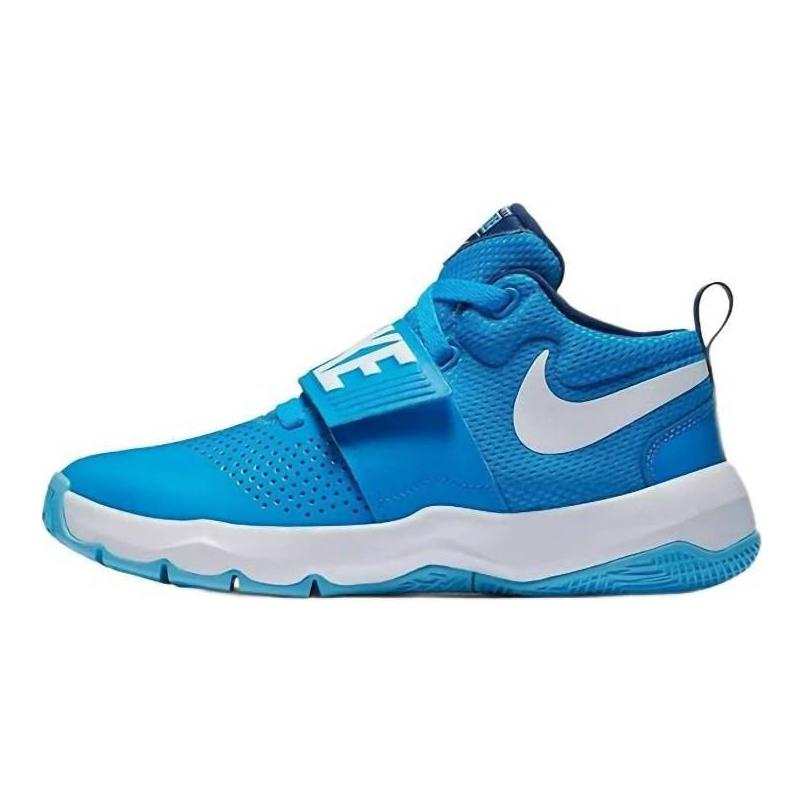 Nike Nike Team Hustle D 8 Slip Resistant Abrasion Resistant Low top Children's Basketball Shoes Blue Teenagers