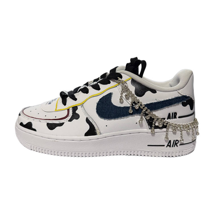 Nike Nike Air Force 1 LV8 3 Spot Leather Low top Kids' Skateboarding Shoes White Blue Black Teenagers