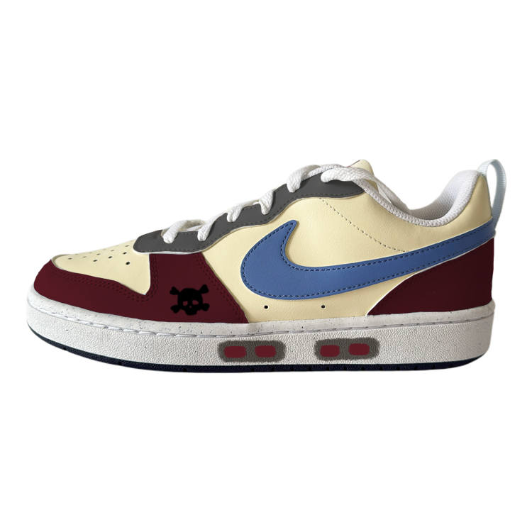 Nike Nike Court Borough Fair Island Synthetic Leather Low top Kids' Skateboarding Shoes White Red Gray Kids'
