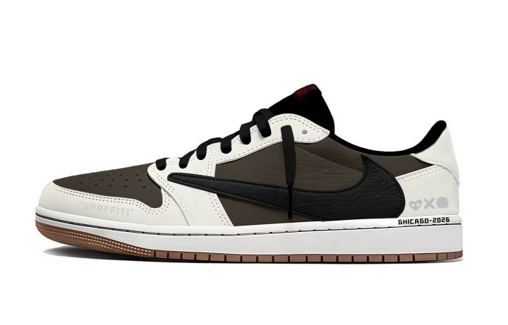 Jordan Travis Scott x Jordan Air Jordan 1 Hook Shadow Chicago Cushioning Abrasion Resistant Cushioning, Wear Resistant Low top