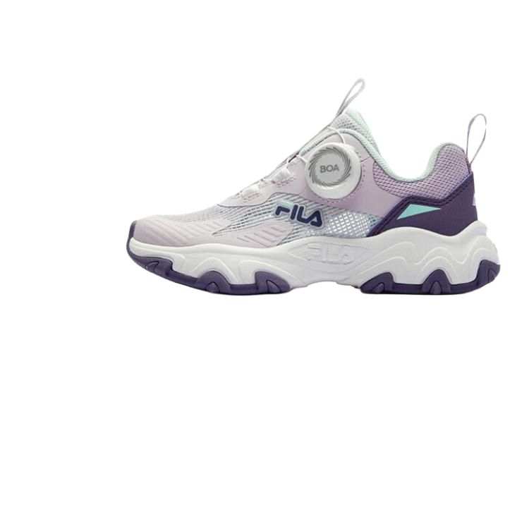 FILA KIDS Boa Slip Resistant Abrasion Resistant Low top Running Shoes Light Purple Kids'