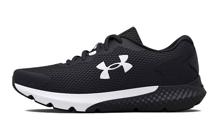 Under Armour Charged Rogue 3 Mesh Minimalist Fashion Low top Kids' Running Shoes Black Teenagers