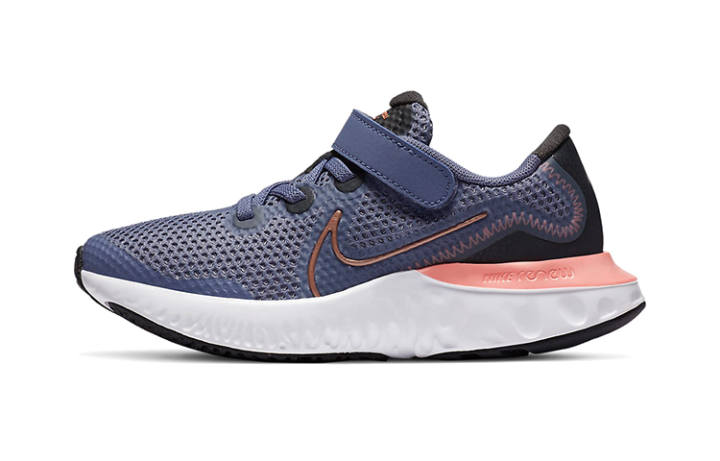 Nike Nike Renew Run Slip Resistant Cushioning Low top Kids' Running Shoes Blue Pink Children Aged 3 7 Years Old