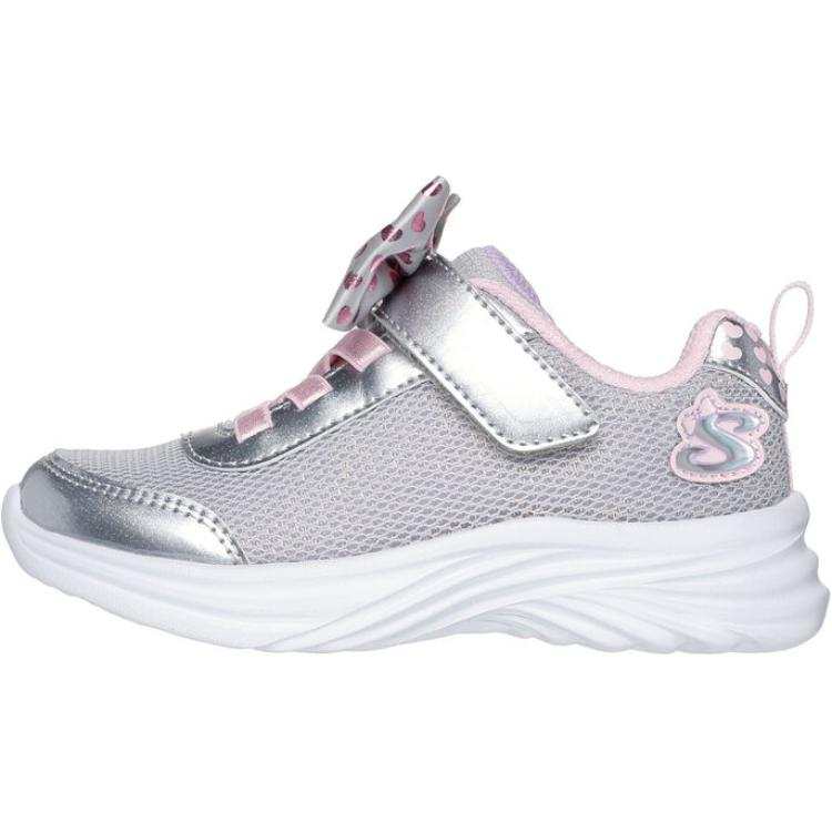 Skechers Kids Dream Dancer Extra Bow Comfortable Slip Resistant Abrasion Resistant Low top Toddler Shoes Silver Pink