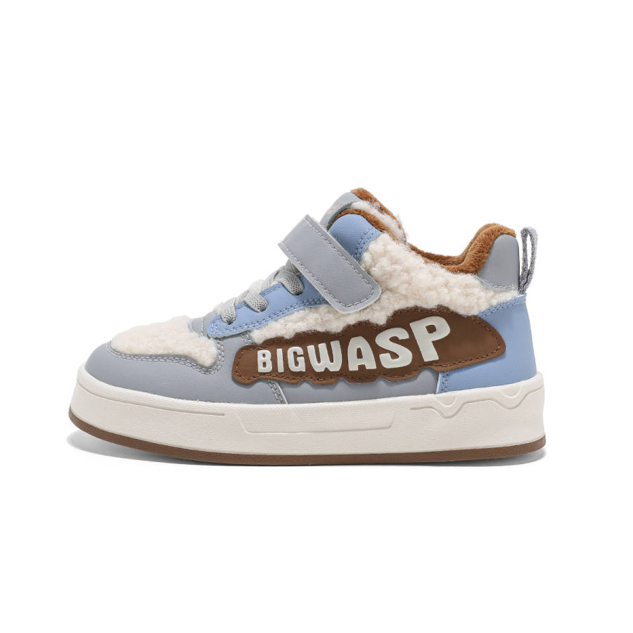 BIG WASP Fleece Design Soft Fleece Lined Cushioning Abrasion Resistant Thermal Mid top Kids Lifestyle Shoes Kids'