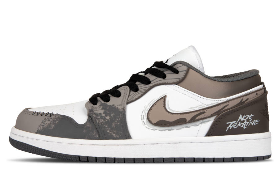 Jordan Jordan Air Jordan 1 Old Order Slip Resistant Low top Children's Basketball Shoes Brown Unisex