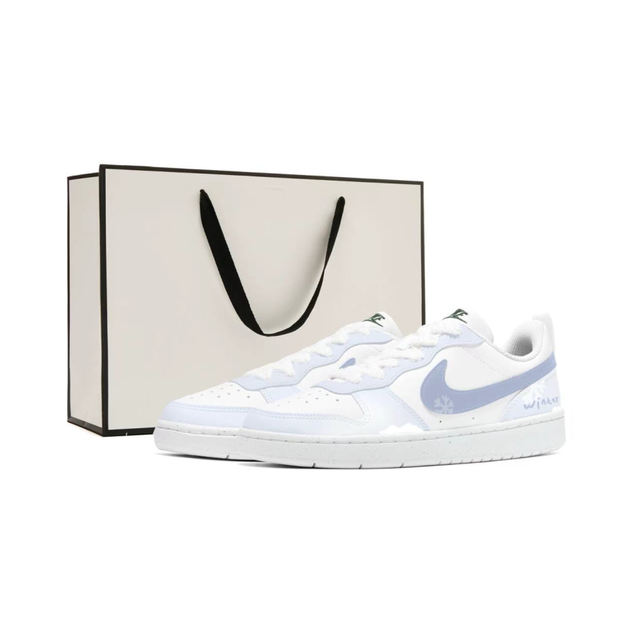 Nike Nike Court Borough Winter Season Abrasion Resistant Abrasion Resistant Low top Skateboard Shoes White Purple Kids'
