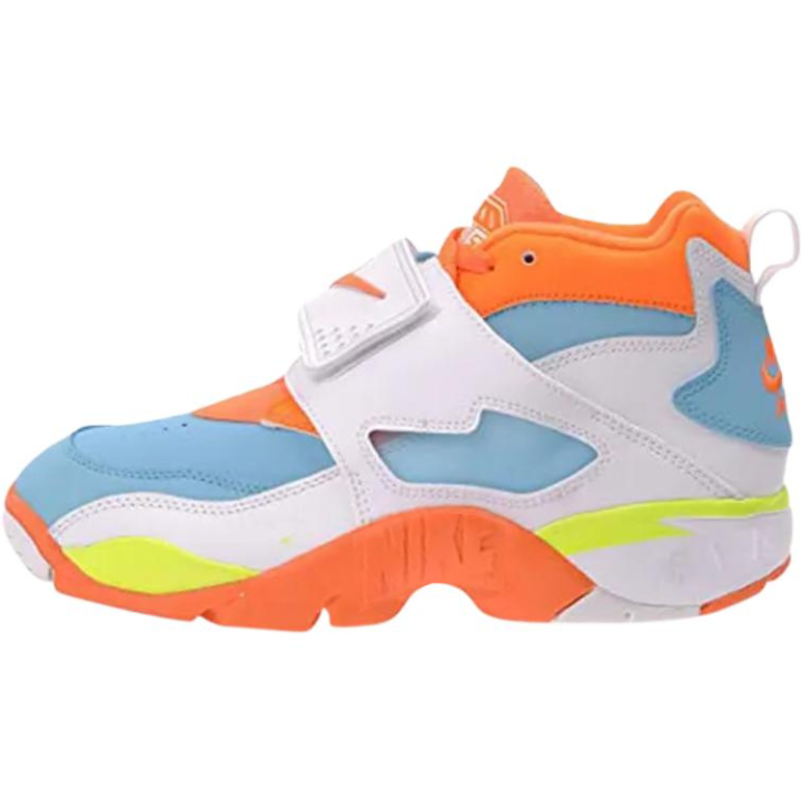 Nike Nike Air Diamond Turf 2 High top Basketball Shoes White Blue Orange Kids'