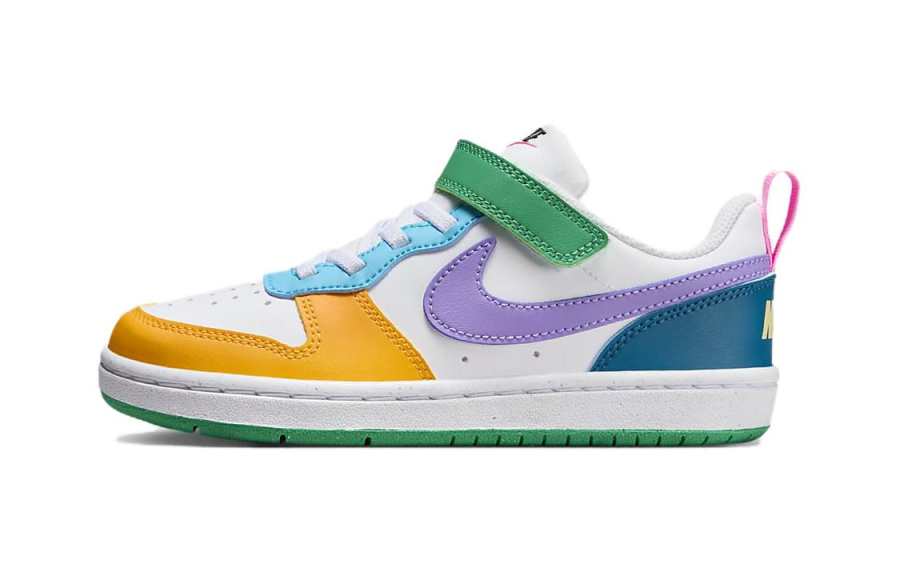 Nike Nike Court Borough Low RC BP Slip Resistant Abrasion Resistant Low top Kids' Skateboarding Shoes White Purple Green