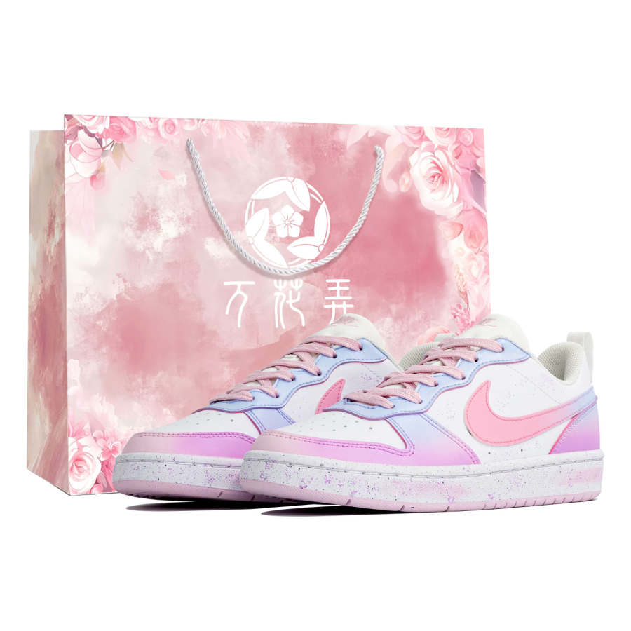 Nike Nike Court Borough Low Wan Hua Nong, Violet, Shopping Bag Slip Resistant Abrasion Resistant Low top