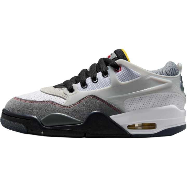 Jordan Jordan Air Jordan 4 Low top Basketball Shoes White/Black/Smoke Gray/Fire Red Unisex