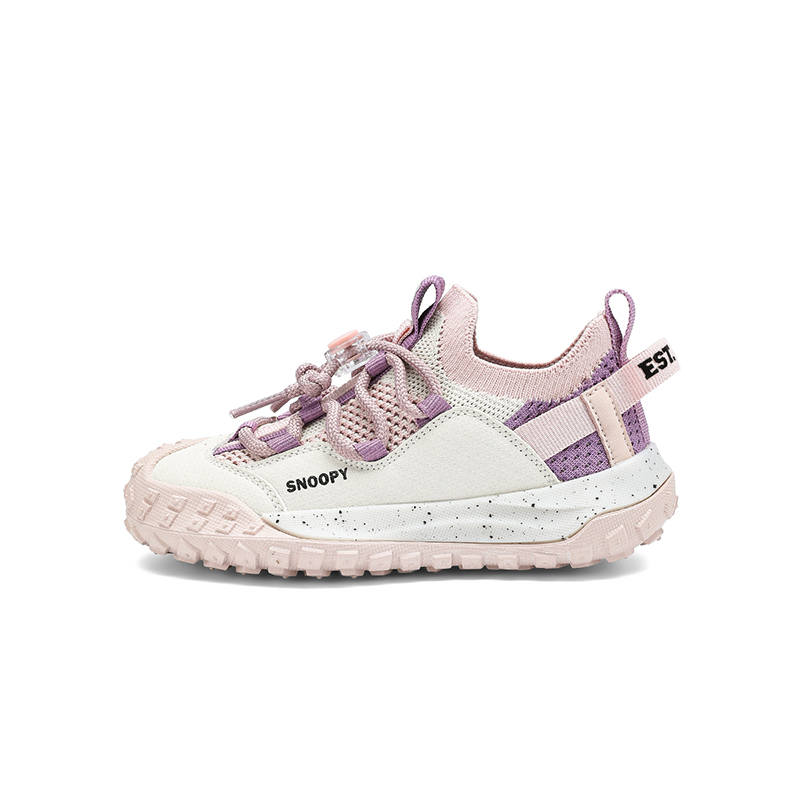 SNOOPY Explorer Abrasion Resistant Slip Resistant Low top Kids Lifestyle Shoes Pink Purple Kids'