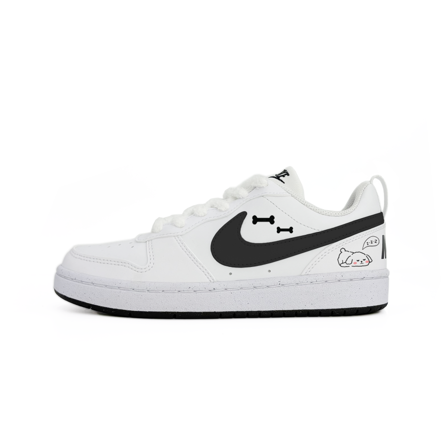 Nike Nike Court Borough Snooze Puppy Abrasion Resistant Kids' Skateboarding Shoes White Teenagers