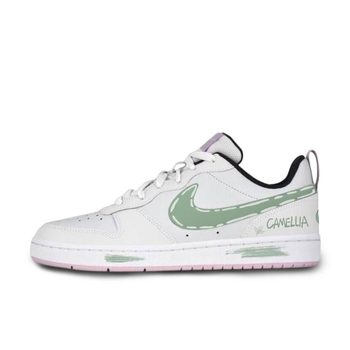 Nike Nike Court Borough Camellia Trail Synthetic Leather Slip Resistant Abrasion Resistant Low top Skateboard Shoes Green