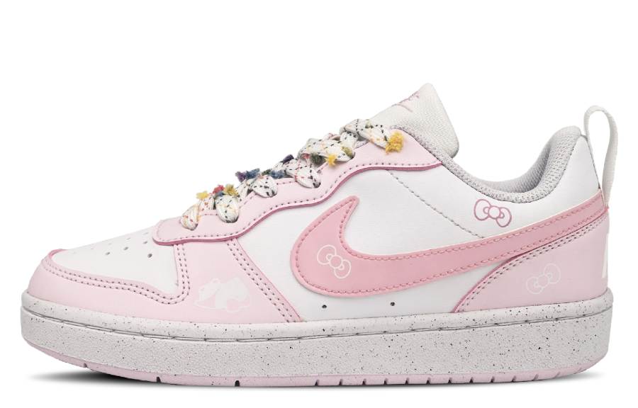 Nike Nike Court Borough Pink Beauty Synthetic Leather Slip Resistant Abrasion Resistant Low top Kids' Skateboarding Shoes