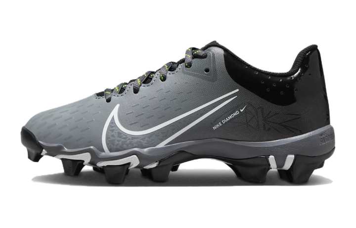 Nike Nike Hyperdiamond 4 Abrasion Resistant Breathable Abrasion Resistant Breathable Kids' Training Shoes Gray Black White