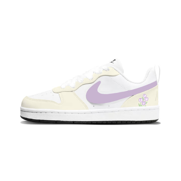 Nike Nike Court Borough Light Purple Tulip Synthetic Leather Slip Resistant Abrasion Resistant