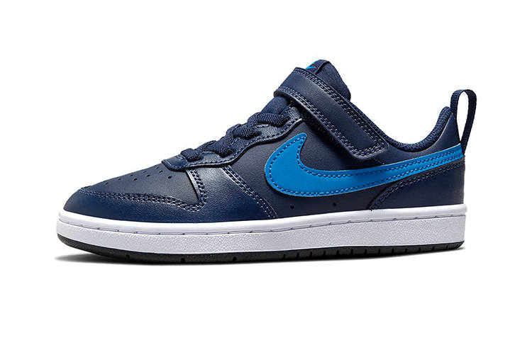 Nike Nike Court Borough Low 2 Breathable And Lightweight Low top Kids' Skateboarding Shoes Blue Children Aged 3 7 Years Old