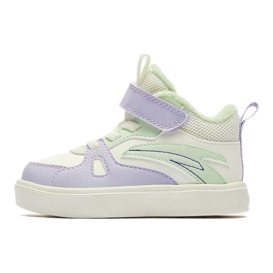 Anta Fleece Lined Thermal Sports Two Stage Fall Winter Kids' Cotton Shoes For Kindergarten High top Toddler Shoes