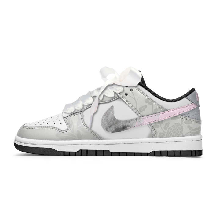Nike Nike Dunk Freedom Panda, Space Romance Leather Slip Resistant Abrasion Resistant Low top Kids' Skateboarding Shoes