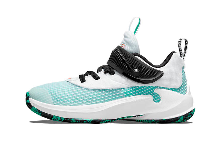 Nike Nike Freak 3 Giannis Low top Performance Basketball Shoes White Emerald Green Children Aged 3 7 Years Old
