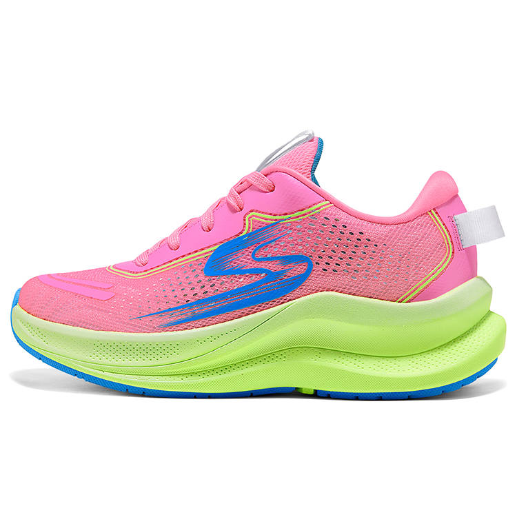 Skechers Kids Synthetic Leather Cushioning Abrasion Resistant Slip Resistant Low top Kids' Running Shoes Pink Kids'