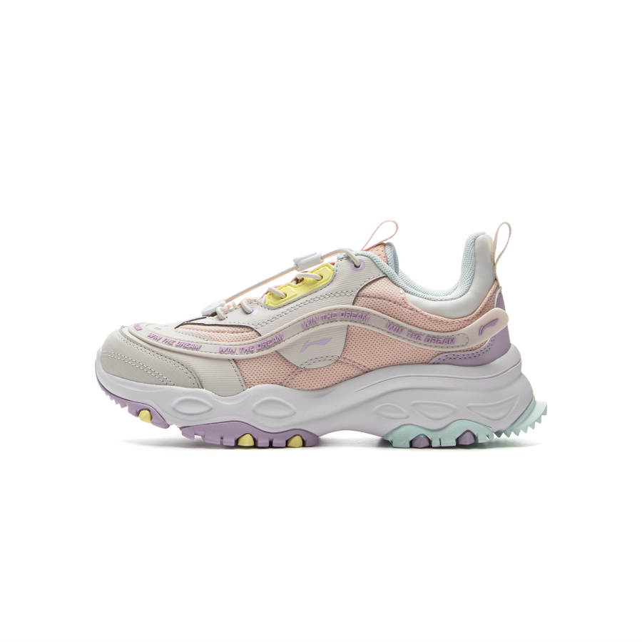 Li-Ning YOUNG Li Ning YOUNG Sports Life Collection Synthetic Leather Fashion Slip Resistant Anti Kick Cushioning Low top