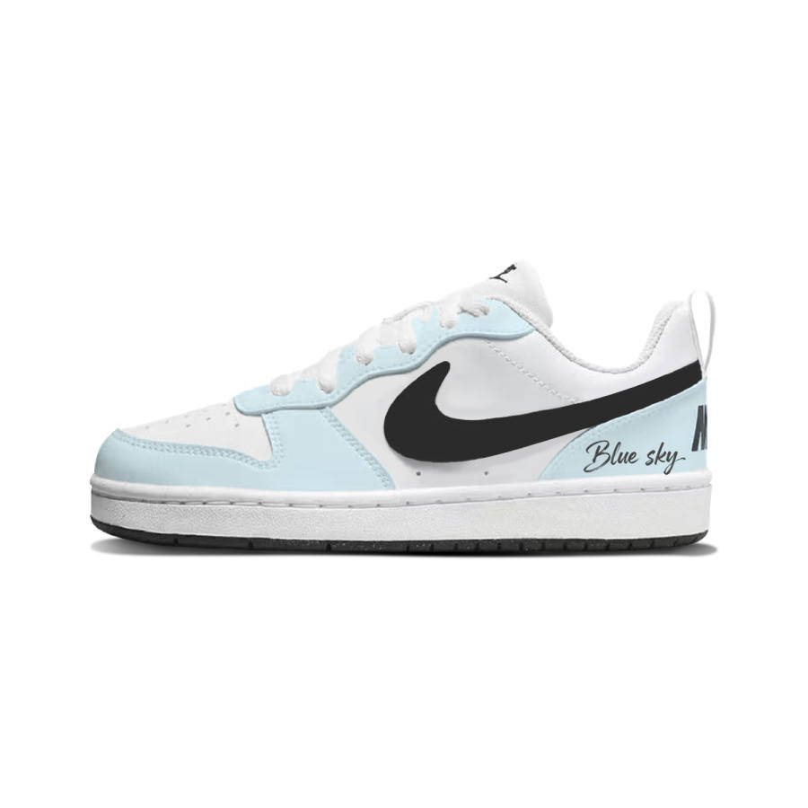 Nike Nike Court Borough Light Sky Cloud Language Synthetic Leather Abrasion Resistant Abrasion Resistant Low top