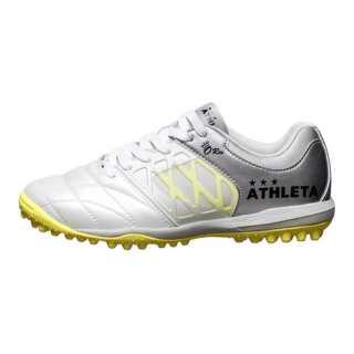 ATHLETA Pu Slip Resistant Abrasion Resistant Slip Resistant Abrasion Resistant Low top Kids' Soccer Shoes White Silver