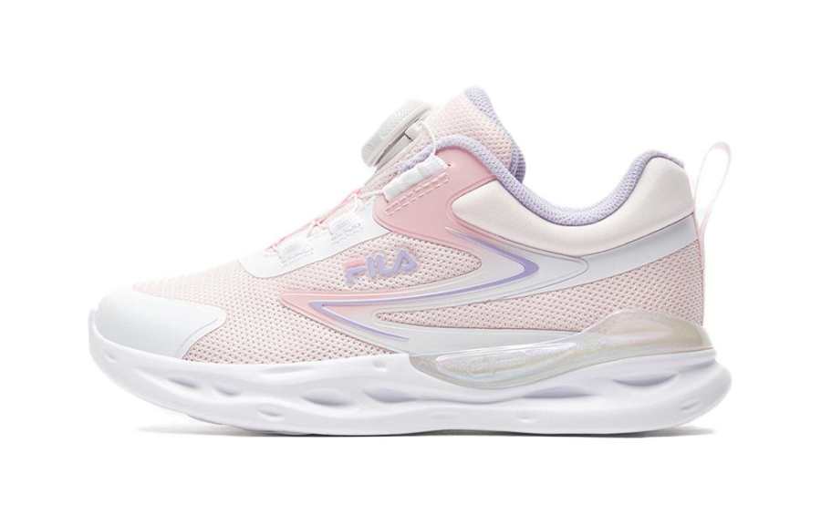 FILA KIDS Soft Muffin Slip Resistant Abrasion Resistant Low top Kids' Running Shoes Pink Children Aged 3 7 Years Old