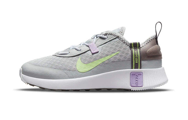 Nike Nike Reposto Abrasion Resistant Slip Resistant Cushioning Low top Running Shoes Gray Purple Children Aged 3 7 Years Old