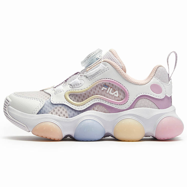 FILA KIDS Slip Resistant Abrasion Resistant Low top Kids' Training Shoes White Purple Children Aged 3 7 Years Old