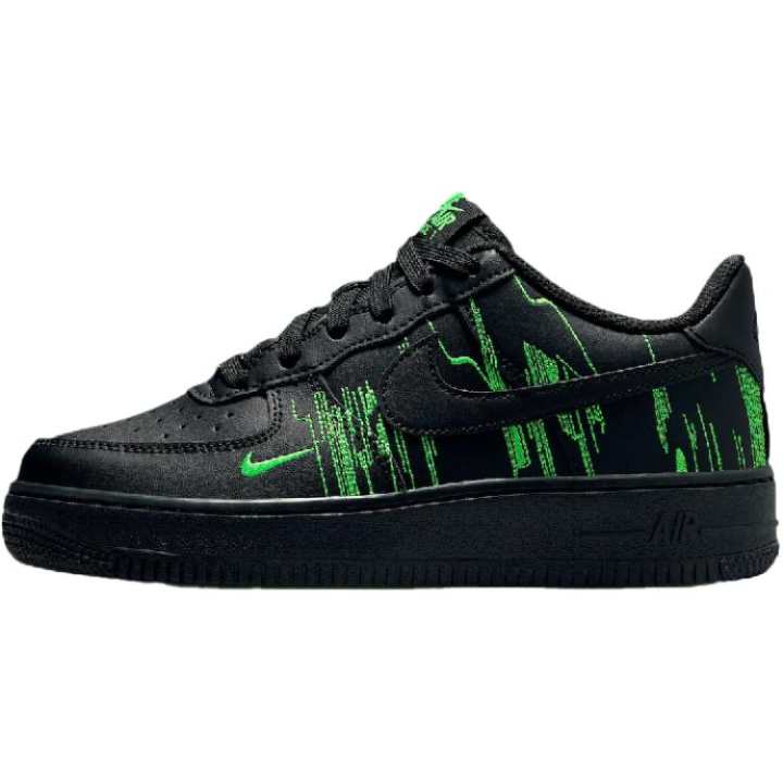 Nike Nike Air Force 1 Low top Skateboard Shoes Black/Green Unisex