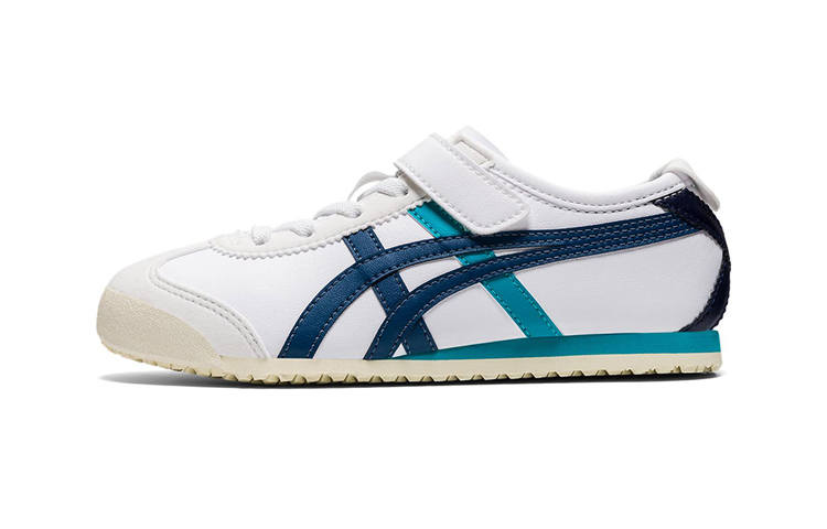 Onitsuka Tiger MEXICO 66 Slip Resistant Abrasion Resistant Low top Sports Casual Shoes White Cyan