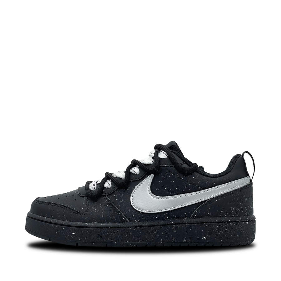 Nike Nike Court Borough Black Silver Stardust Slip Resistant Low top Kids' Skateboarding Shoes Silver Black Teenagers