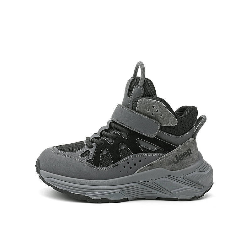 Jeep Outdoor Casual High top Kids' Running Shoes Gray Black Kids'