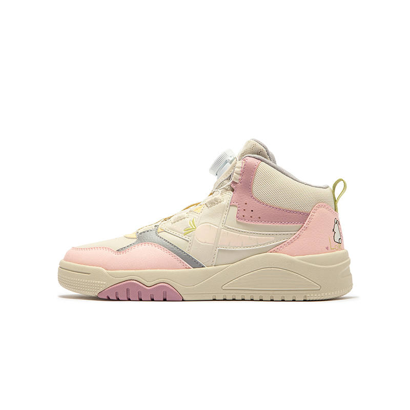 XTEP Slip Resistant Support High top Kids' Skateboarding Shoes White Pink Kids'
