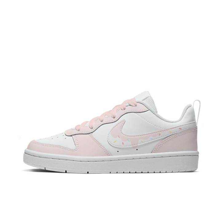 Nike Nike Court Borough Pink Memory Leather Slip Resistant Cushioning Abrasion Resistant